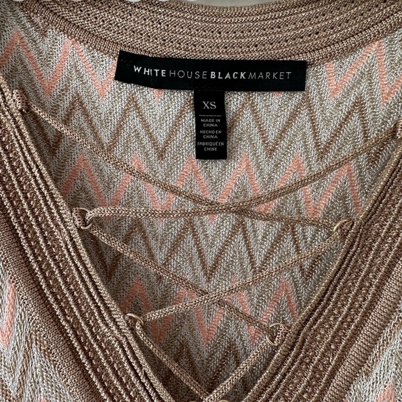 White House Black Market Stunning Pink & Gold Tank Blouse NWOT - Picture 7 of 8